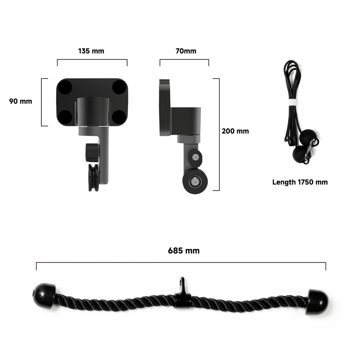 Wall-mounted Pulley & Tricep Rope