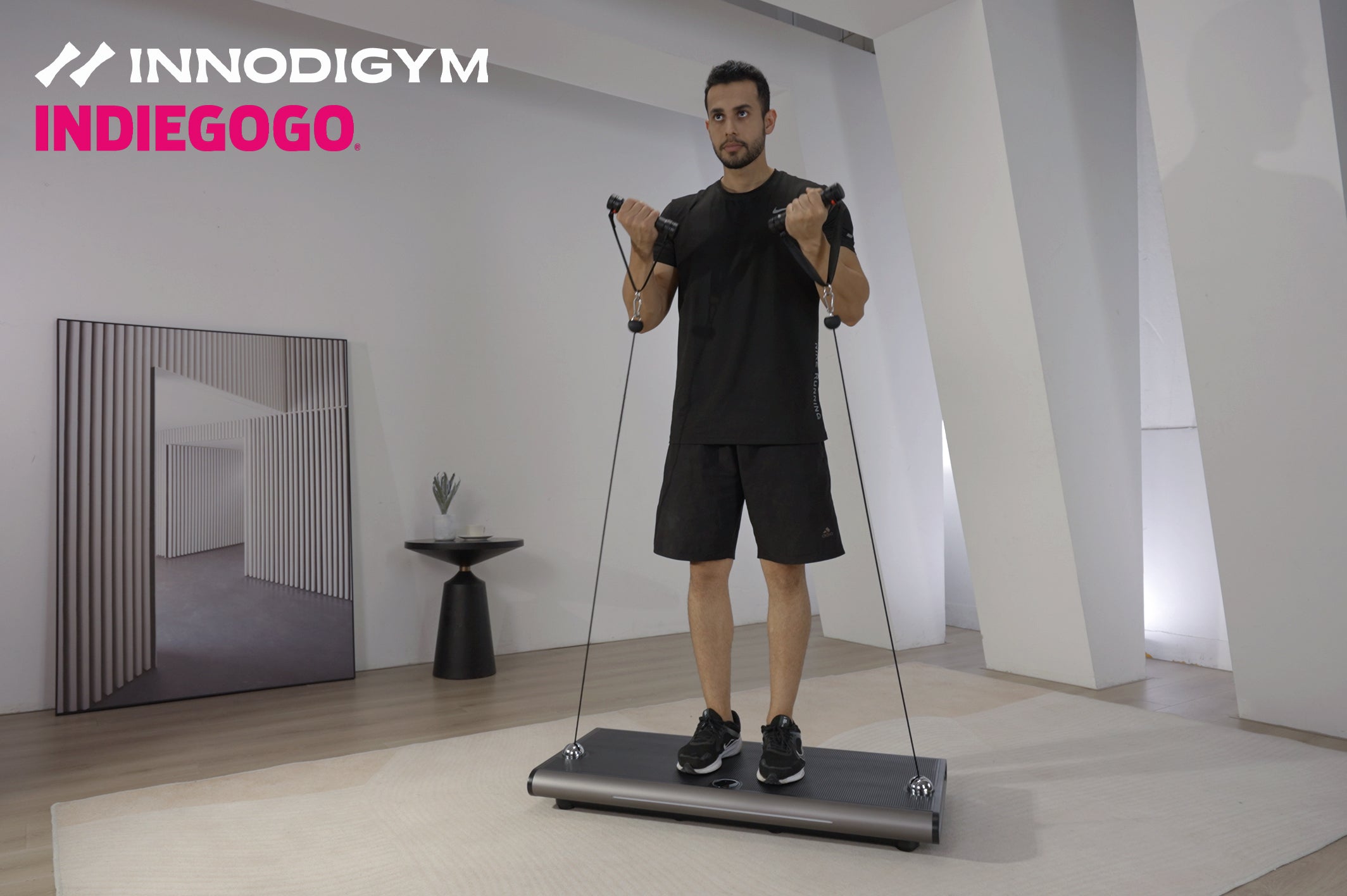 thumbnail image 2 of INNODIGYM P1 Lite Plus Ultra Slim Wall Mount Smart Gym Machine 60kg Adjustable Digital Weight Total Body Strength Training, 4 Mode Cable Weight Machine 2 of 14
