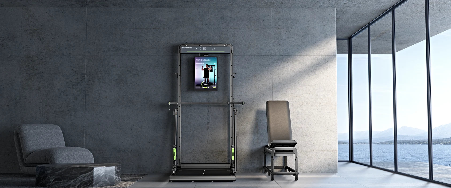 OMNI X1 Pro folded flat against the wall