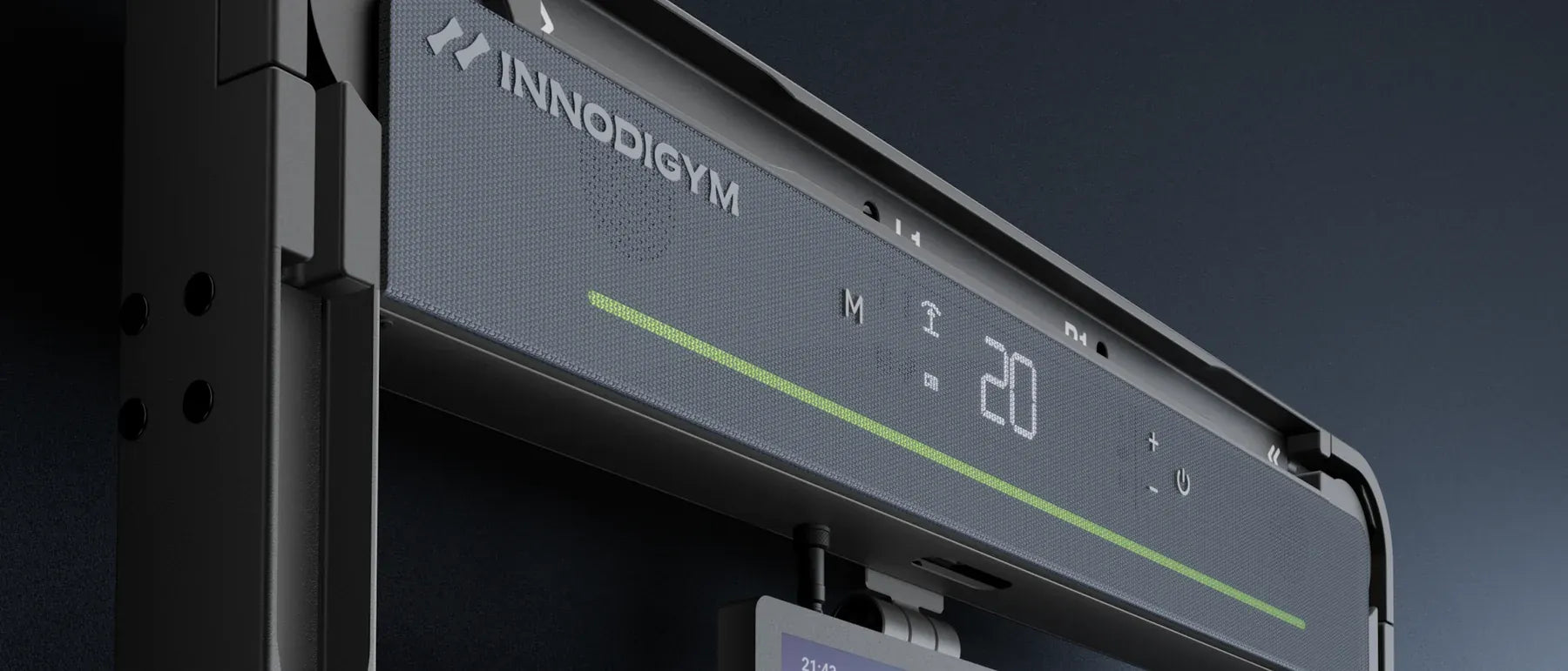INNODIGYM crossbar soundbar with fluorescent light line and LED readout